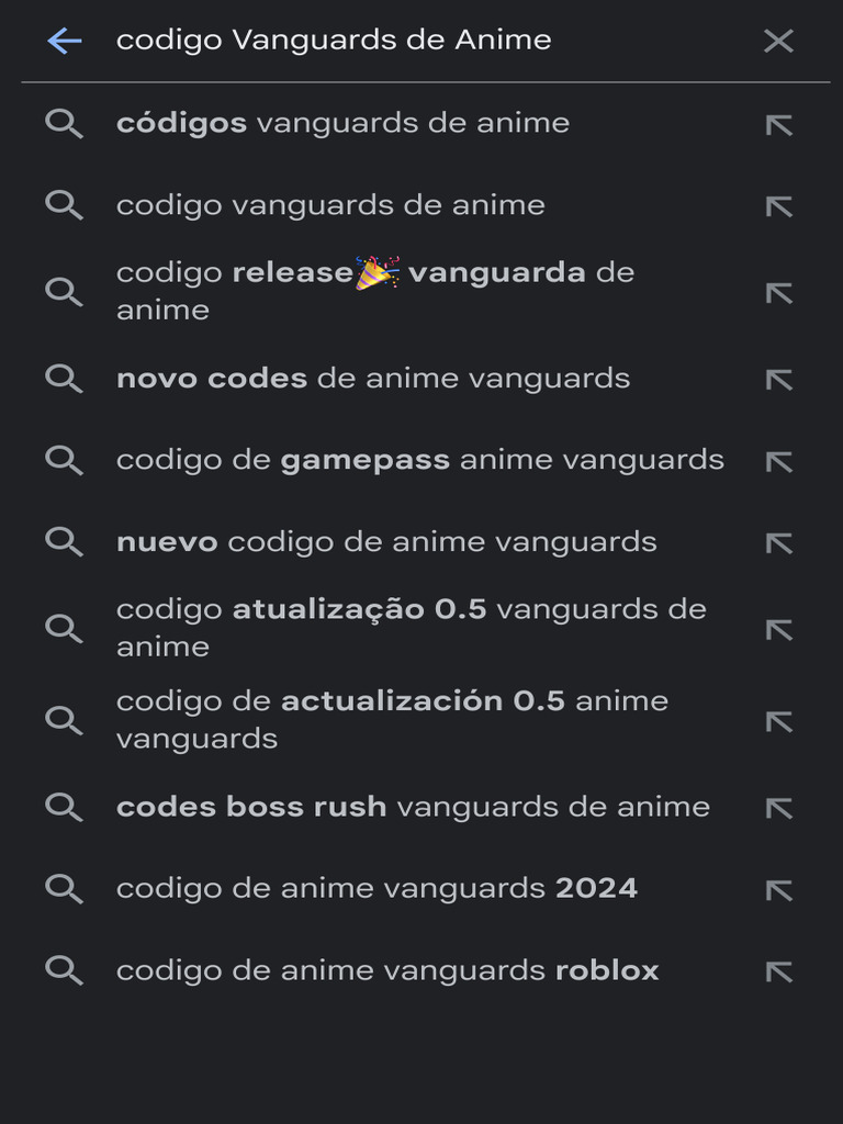 Códigos Vanguards de Anime 2025 | PDF
