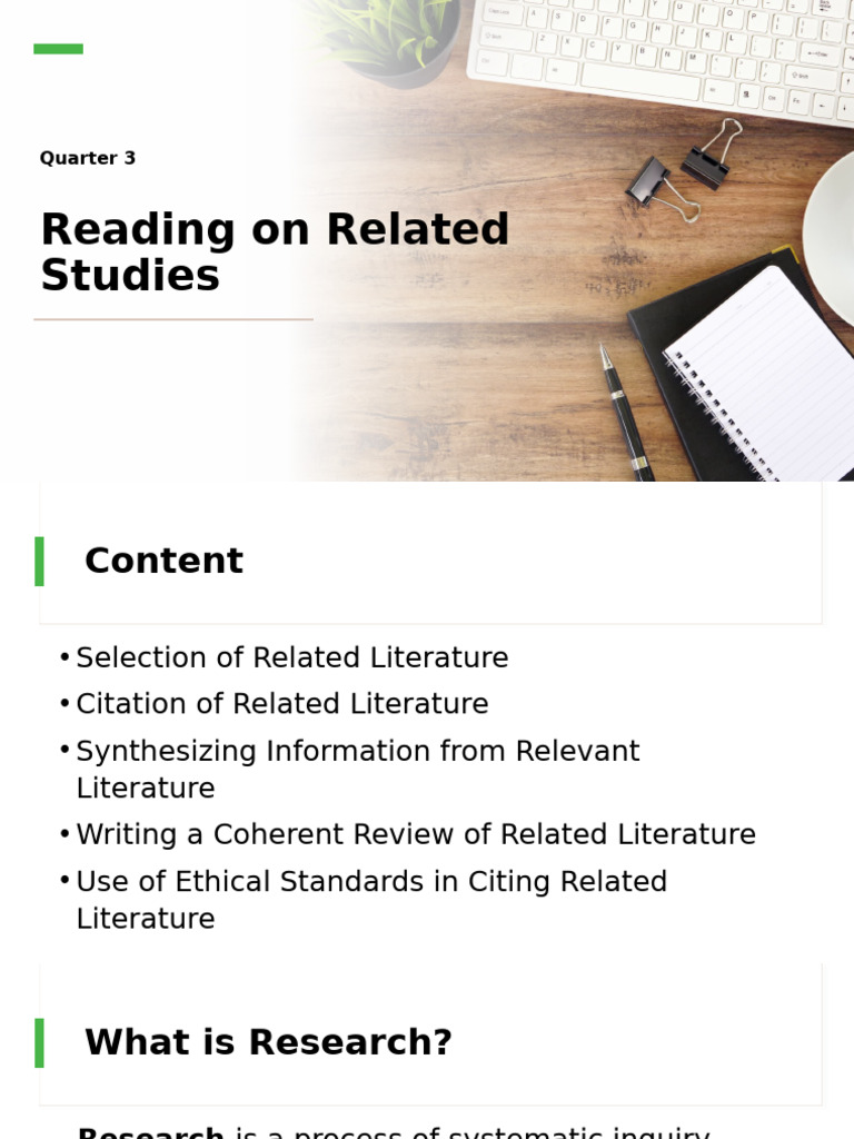 Q3 Lesson 3 READING ON RELATED STUDIES | PDF | Citation | Apa Style