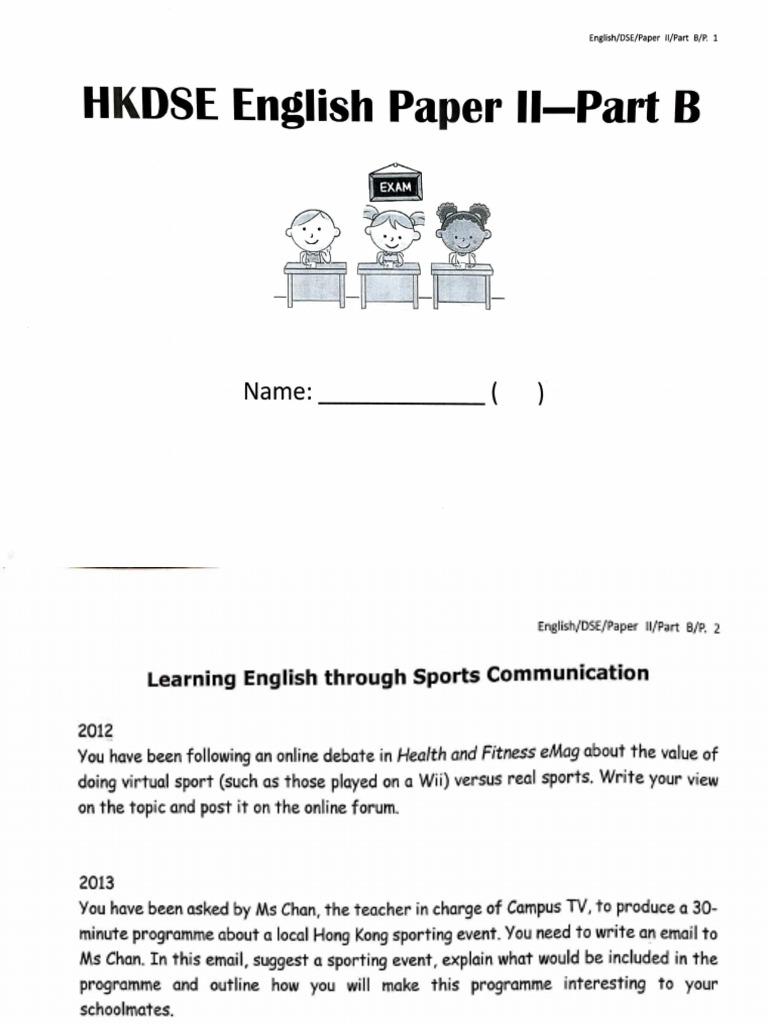 HKDSE English Paper II Writing Tasks | PDF