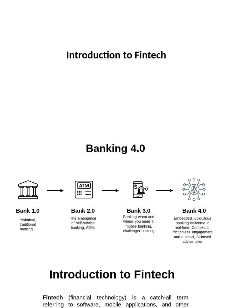 Introduction To Fintech | PDF | Financial Technology | Finance & Money ...