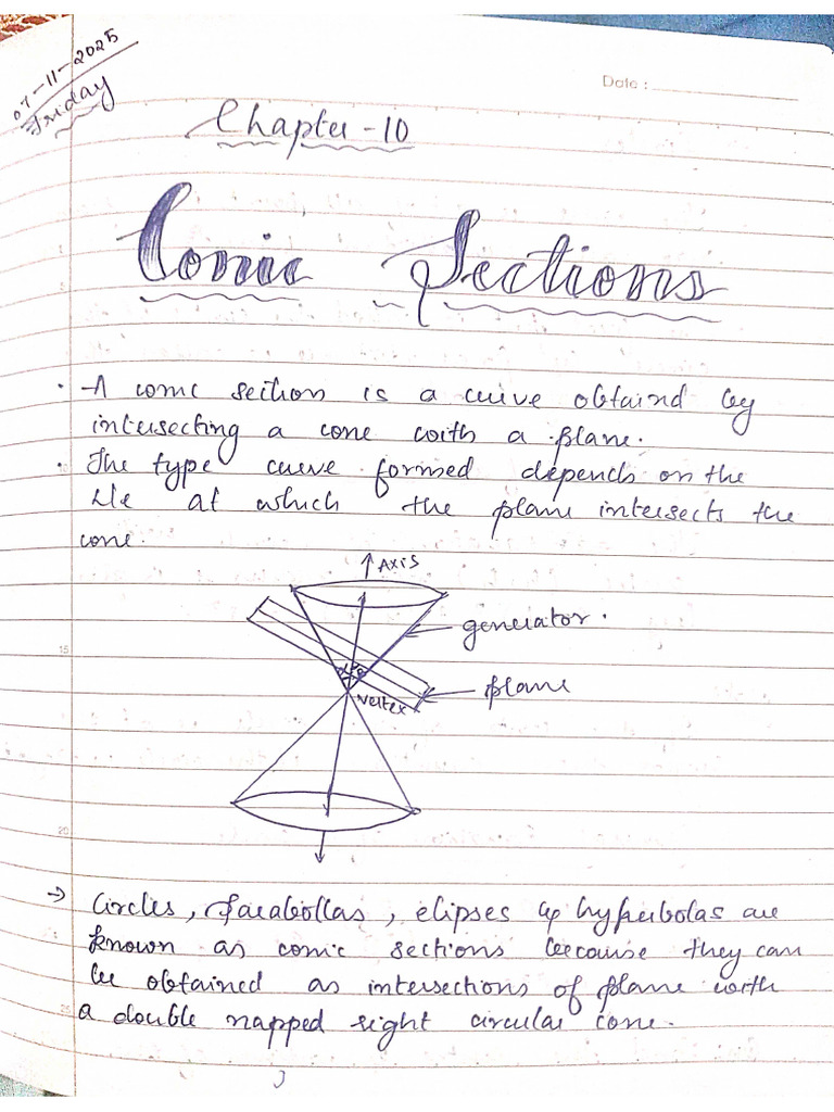 Conic Sections Notes School | PDF