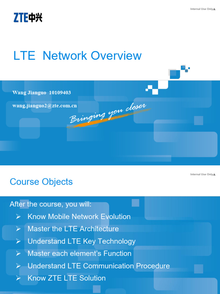 ZTE LTE Overview | PDF | Lte (Telecommunication) | 4 G