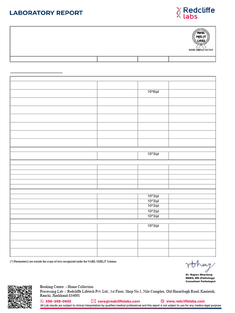Complete Blood Count (CBC) Report Analysis | PDF | White Blood Cell | Blood