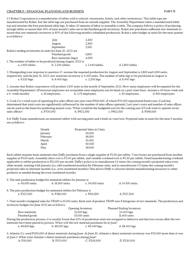Financial Planning and Budgeting Guide | PDF | Bad Debt | Retained Earnings