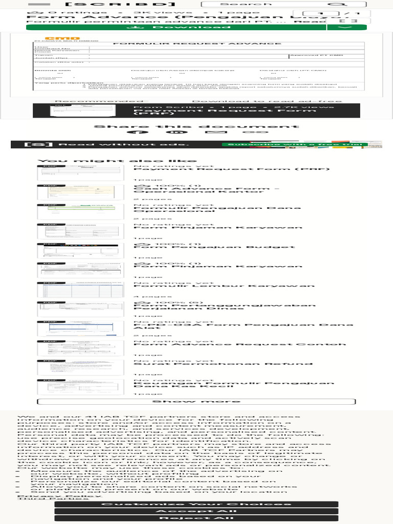 Form Advance Request Template | PDF | Http Cookie | Cyberspace