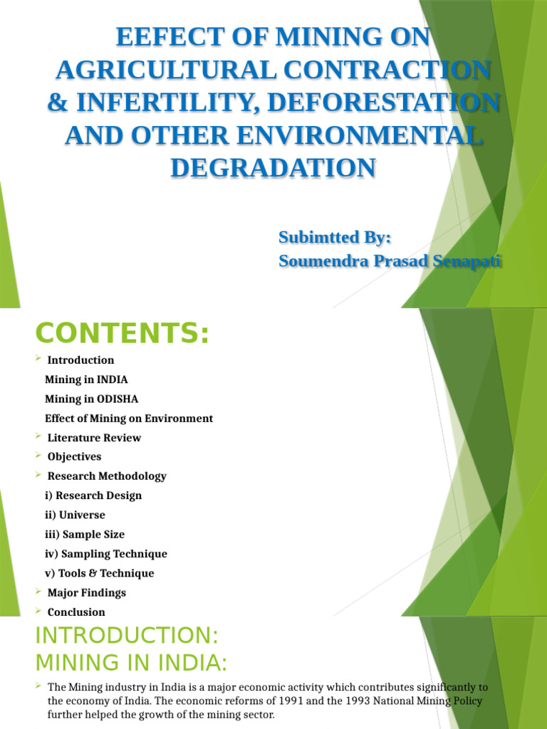Eefect of Mining on Agricultural Contraction & Infertility | PDF ...