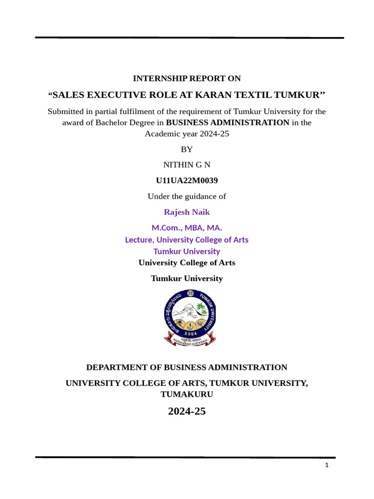 Sales Executive Internship Report 2024 | PDF | Sales | Pricing