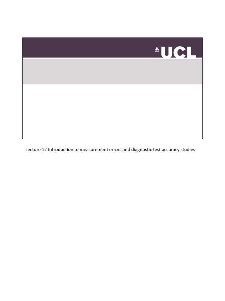 Measurement Errors in Diagnostic Tests | PDF | Accuracy And Precision ...