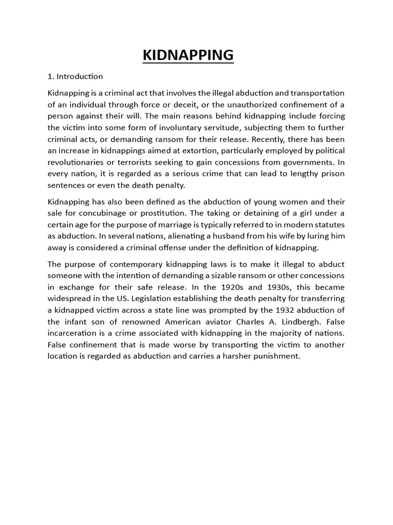 Understanding Kidnapping Laws in India | PDF