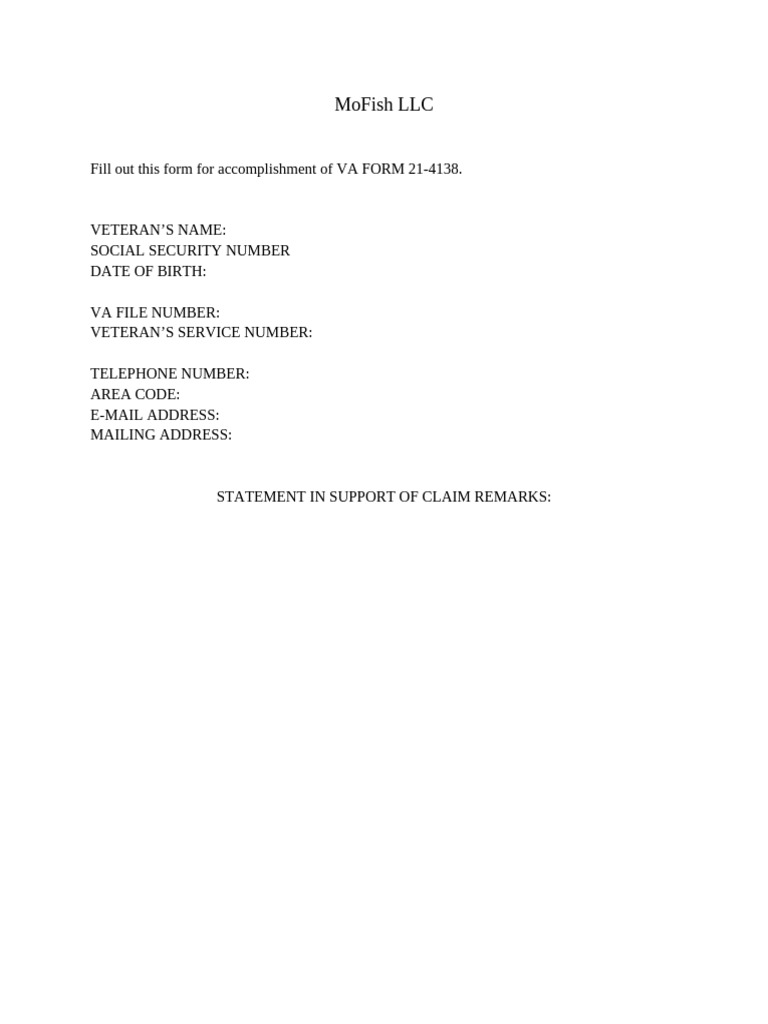 VA Form 21-4138 Submission Guide | PDF