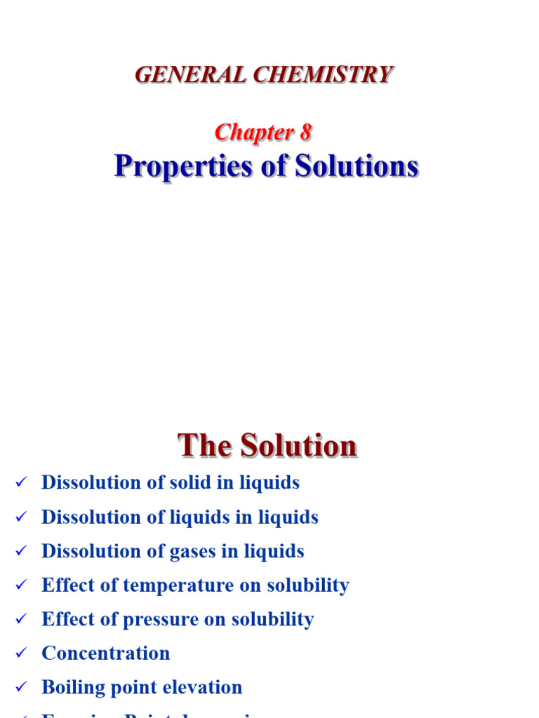 Chapter 8-Solution | PDF | Solubility | Solvation