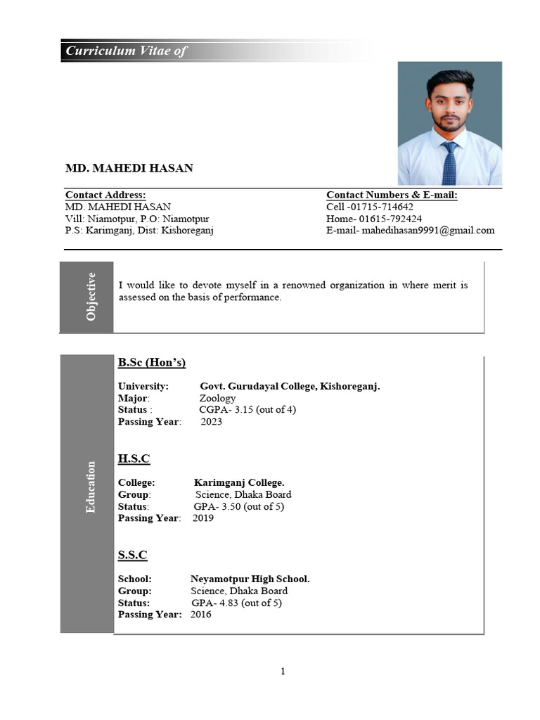 Mahedi Hasan Rony CV Updated | PDF | Software | Computing