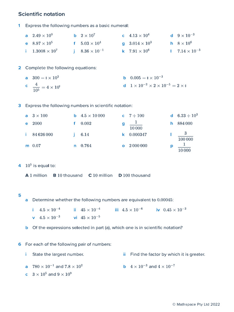 Scientific Notation | PDF