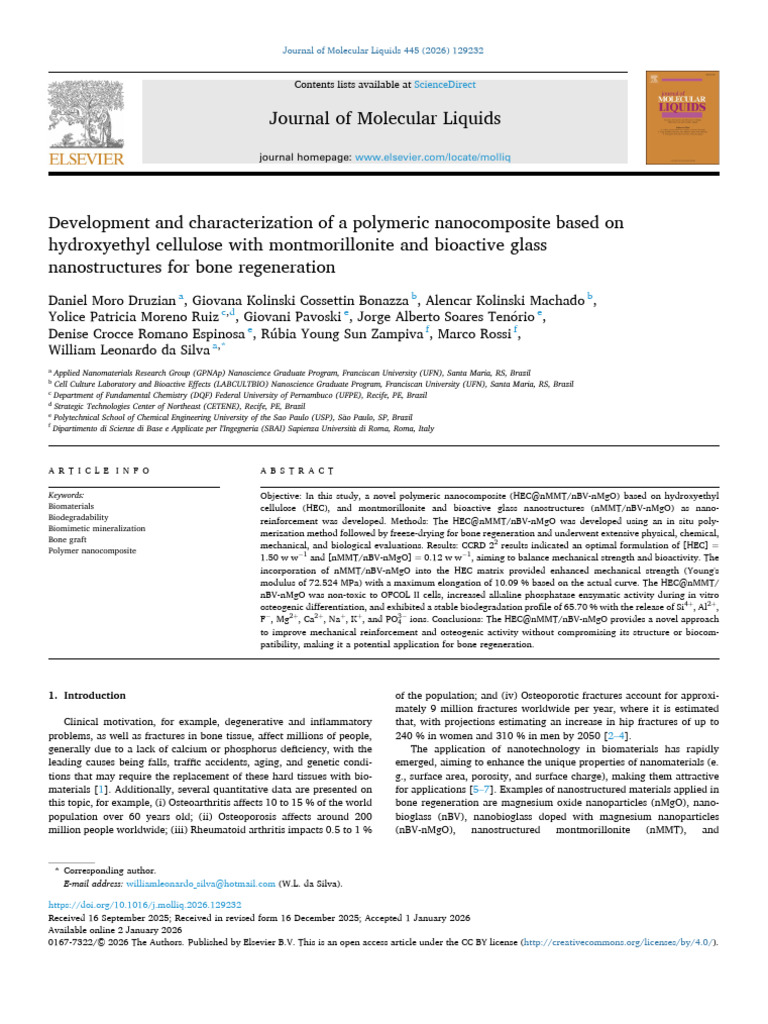 Polymeric Nanocomposite for Bone Regeneration | PDF | Silicon Dioxide ...
