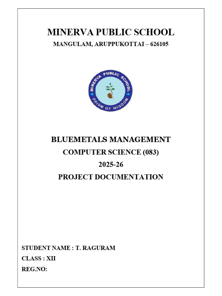 Computer Science Project Documentation 2025-26 | PDF
