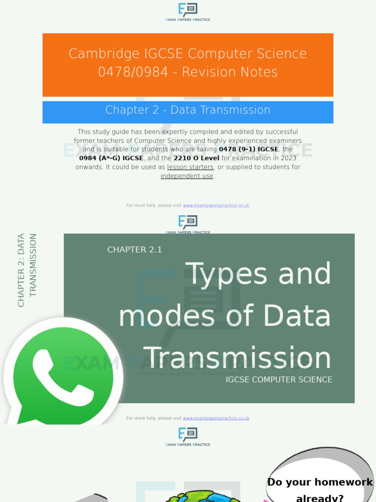 IGCSE Computer Science: Data Transmission Guide | PDF | Public Key ...