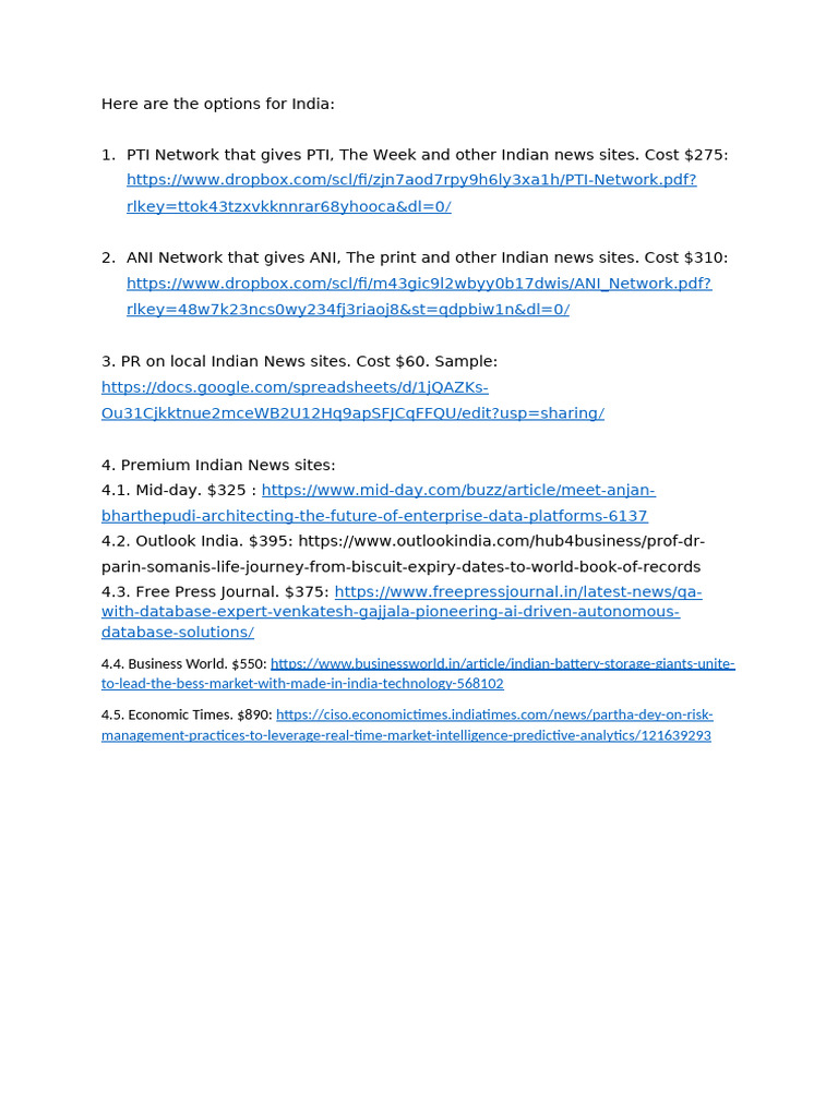 Indian Sites Packages-2 | PDF