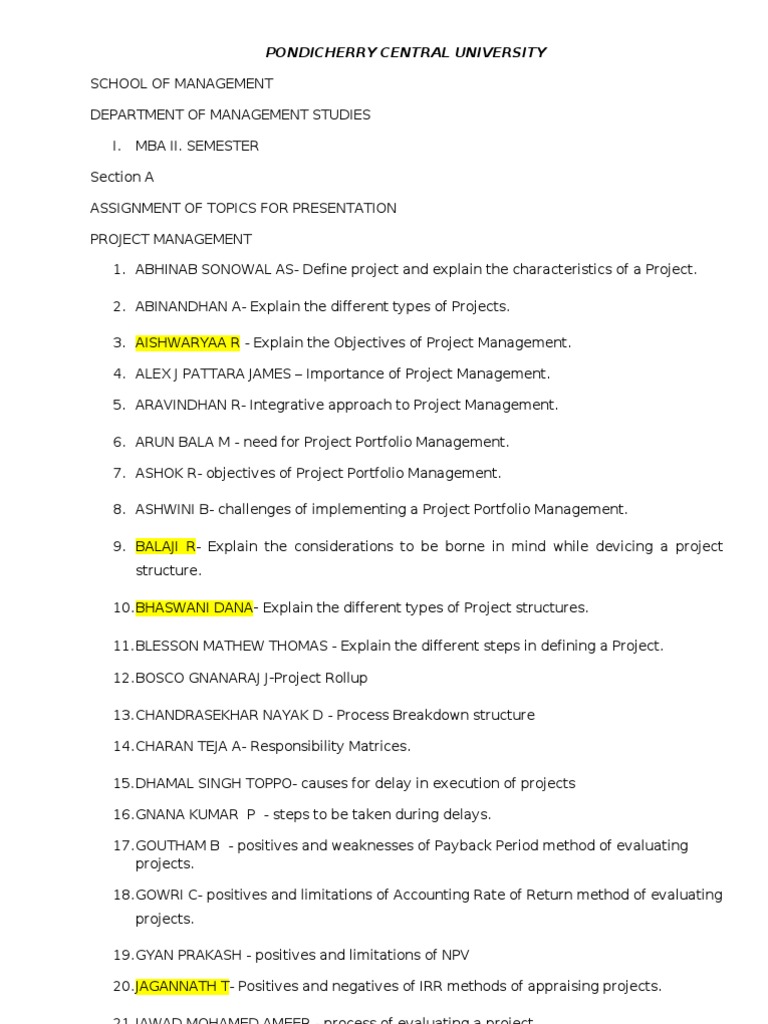 Project Management Notes (Final) Project Management Organizational