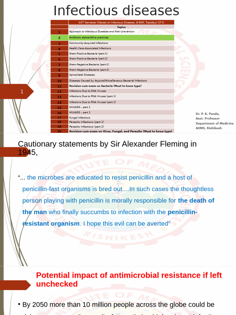 Infectious Diseases and Antibiotic Stewardship | PDF | Antimicrobial ...