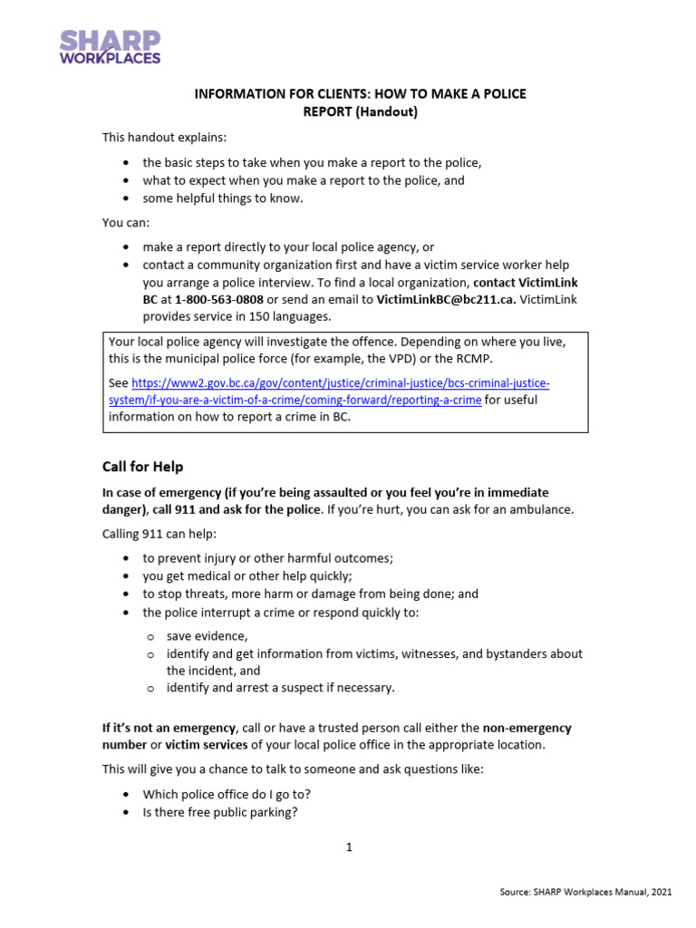 How to File a Police Report Guide | PDF | Witness | Police