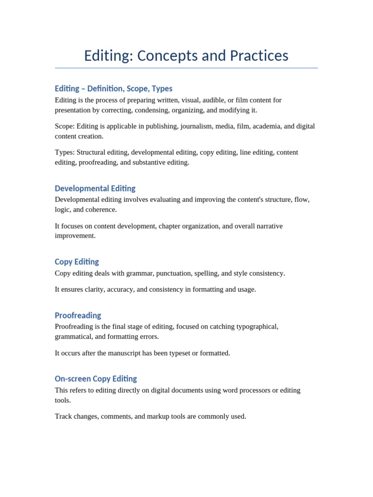 Editing: Types, Tools, and Processes | PDF | Editing | Copy Editing
