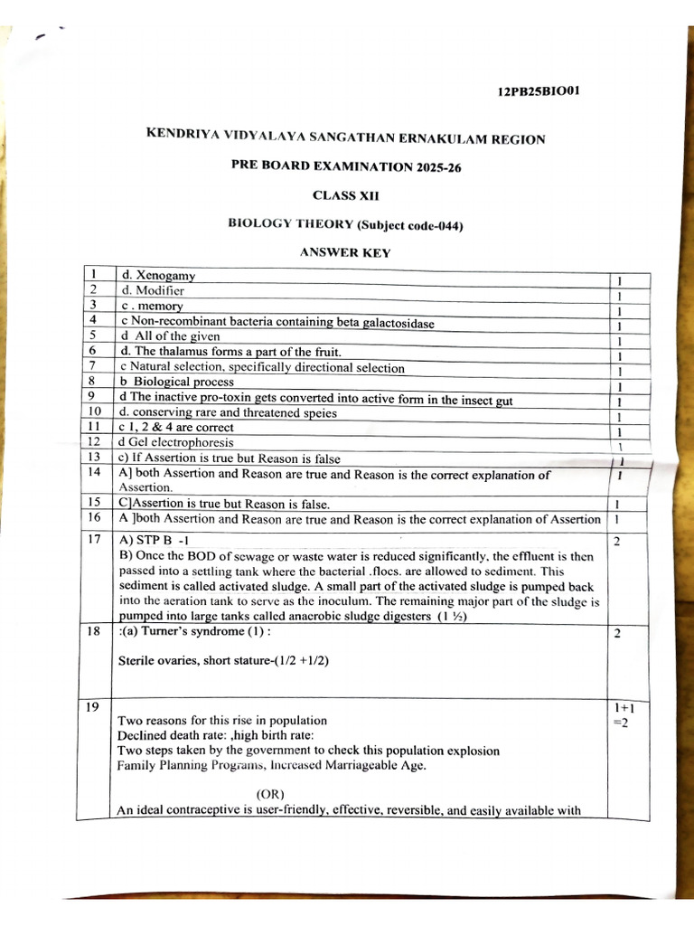 Pb2 Marking Scheme 25-26 | PDF