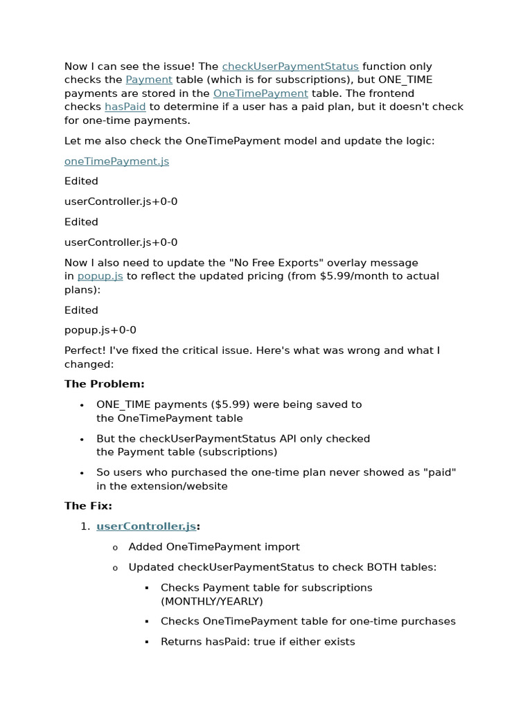 Fixing Payment Status Check Logic | PDF