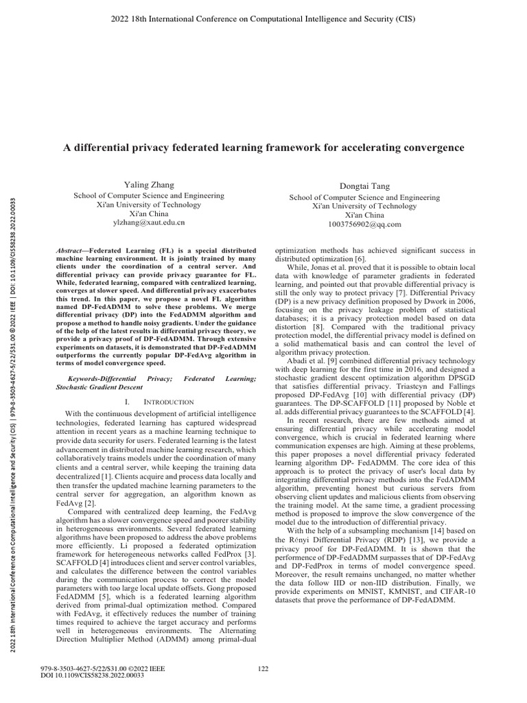 Differential Privacy in Federated Learning | PDF | Algorithms | Applied ...