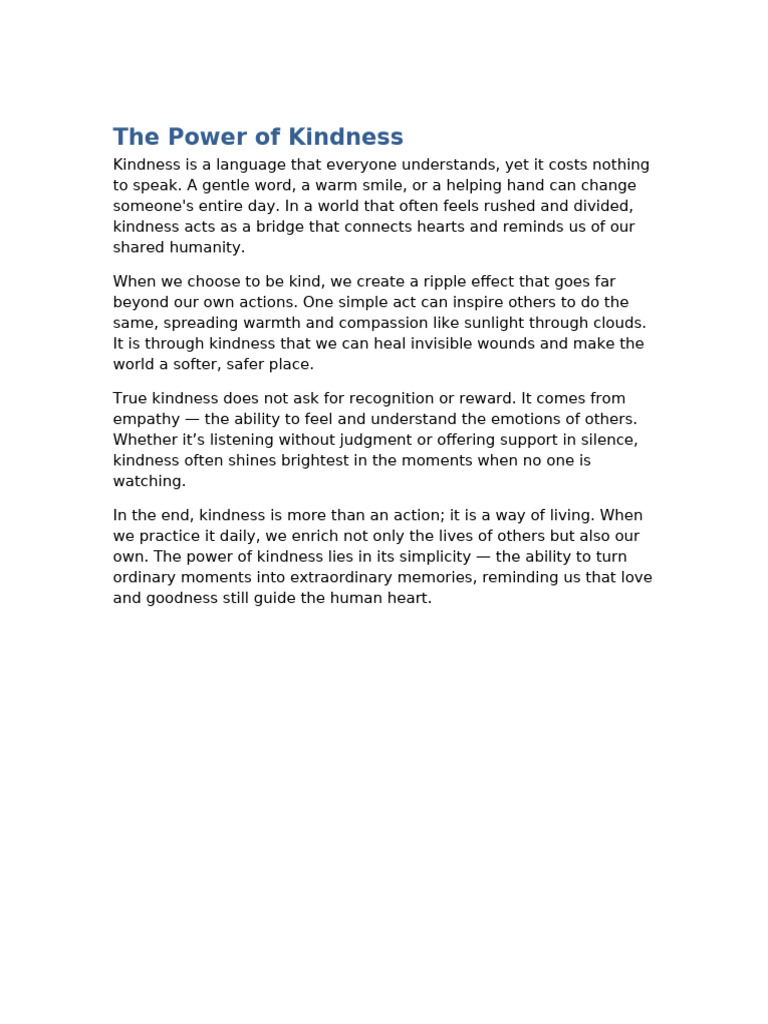 The Impact of Everyday Kindness | PDF