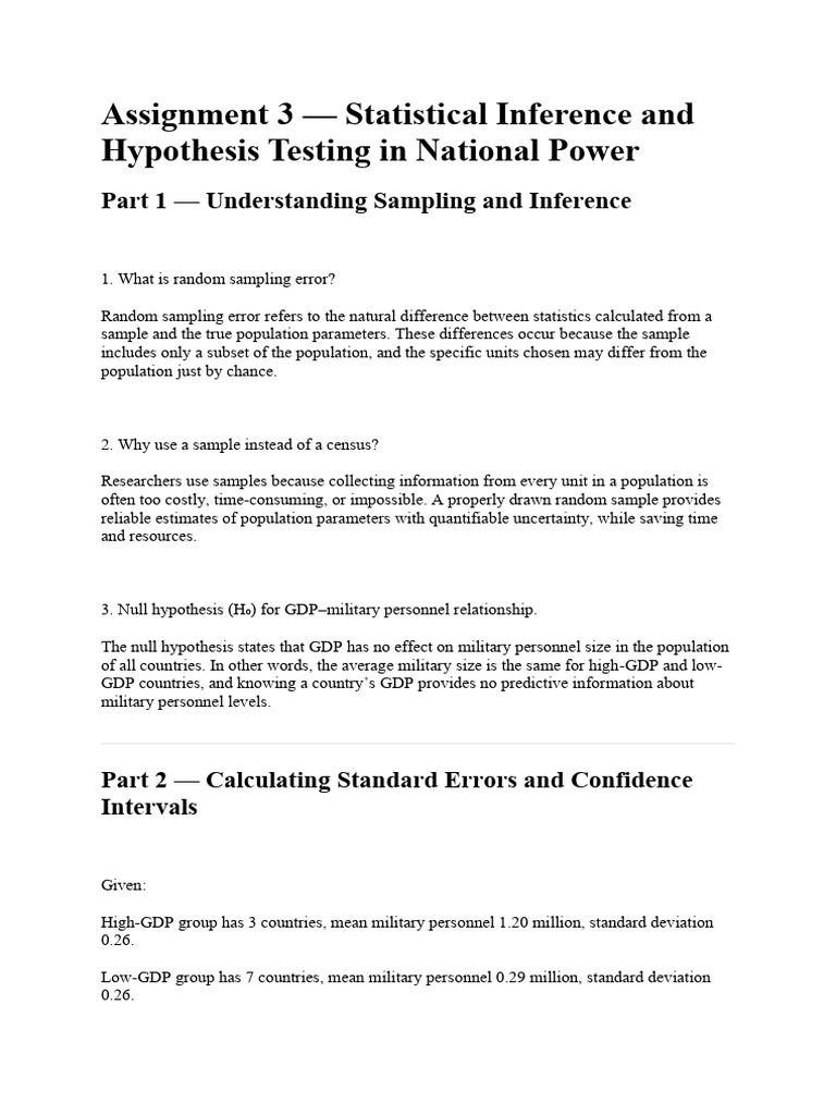 Statistical Inference in Military Analysis | PDF | Statistical ...