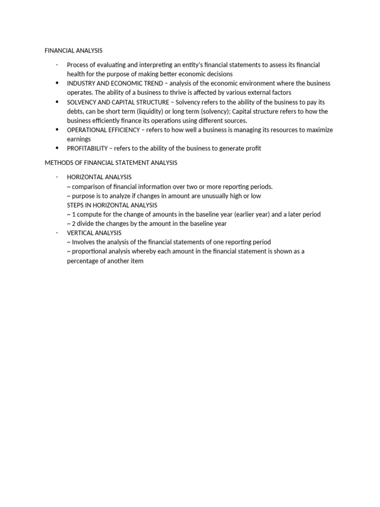 Financial Analysis | PDF