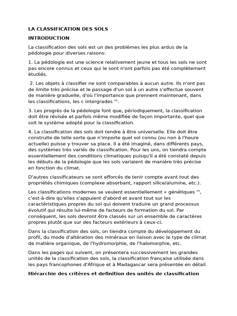 Classification des sols en pédologie | PDF | Sol (pédologie) | Fer