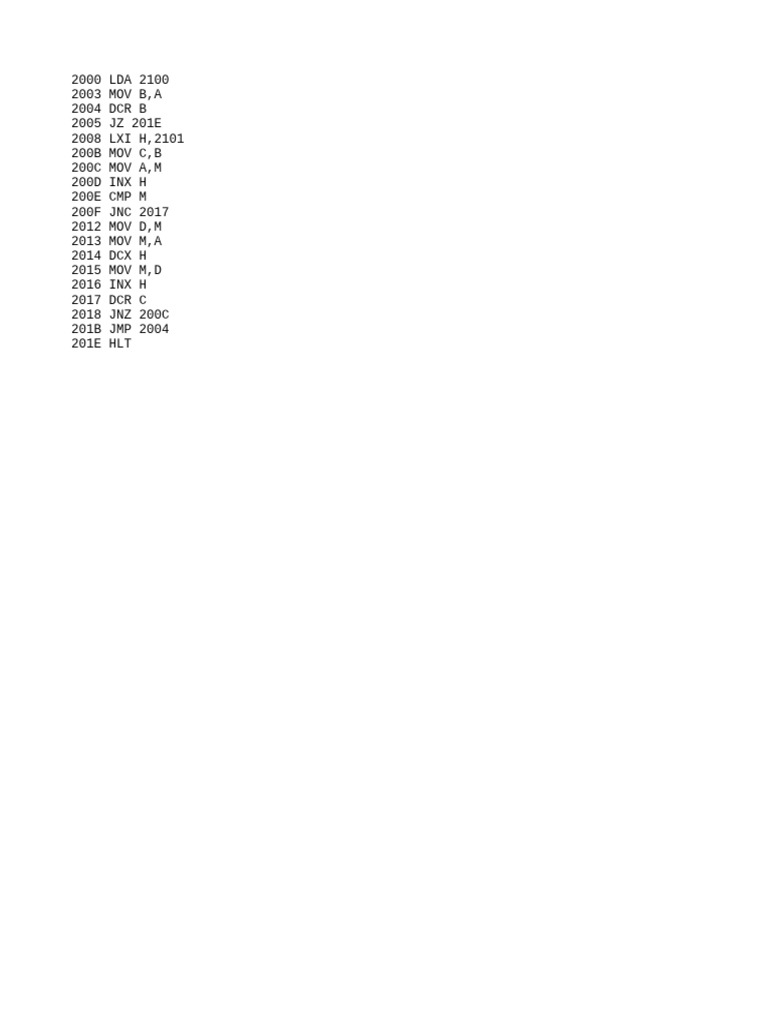 Assembly Language Code Explanation | PDF