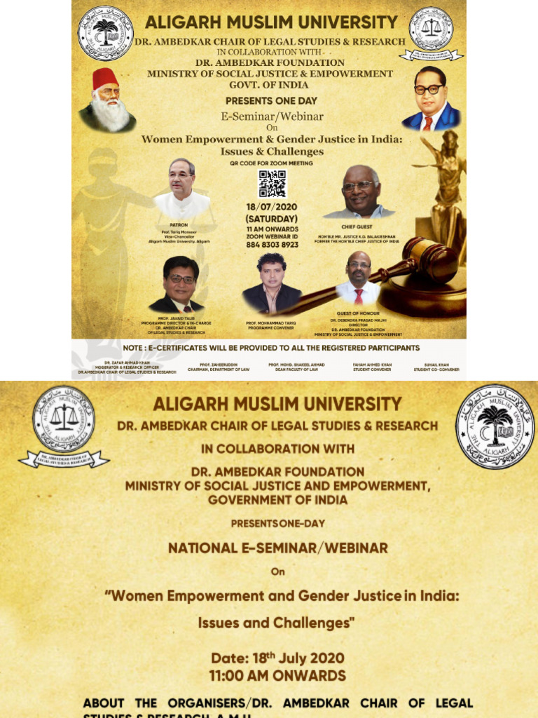 Women Empowerment and Gender Justice Webinar | PDF | Gender Equality ...
