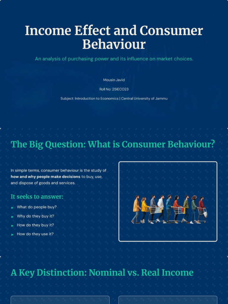 Income Effect and Consumer Behaviour | PDF