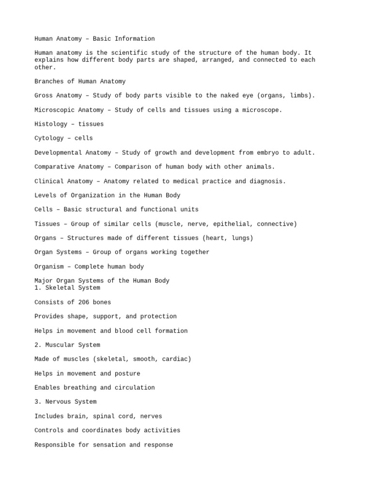 Overview of Human Anatomy Basics | PDF | Human Body | Anatomy