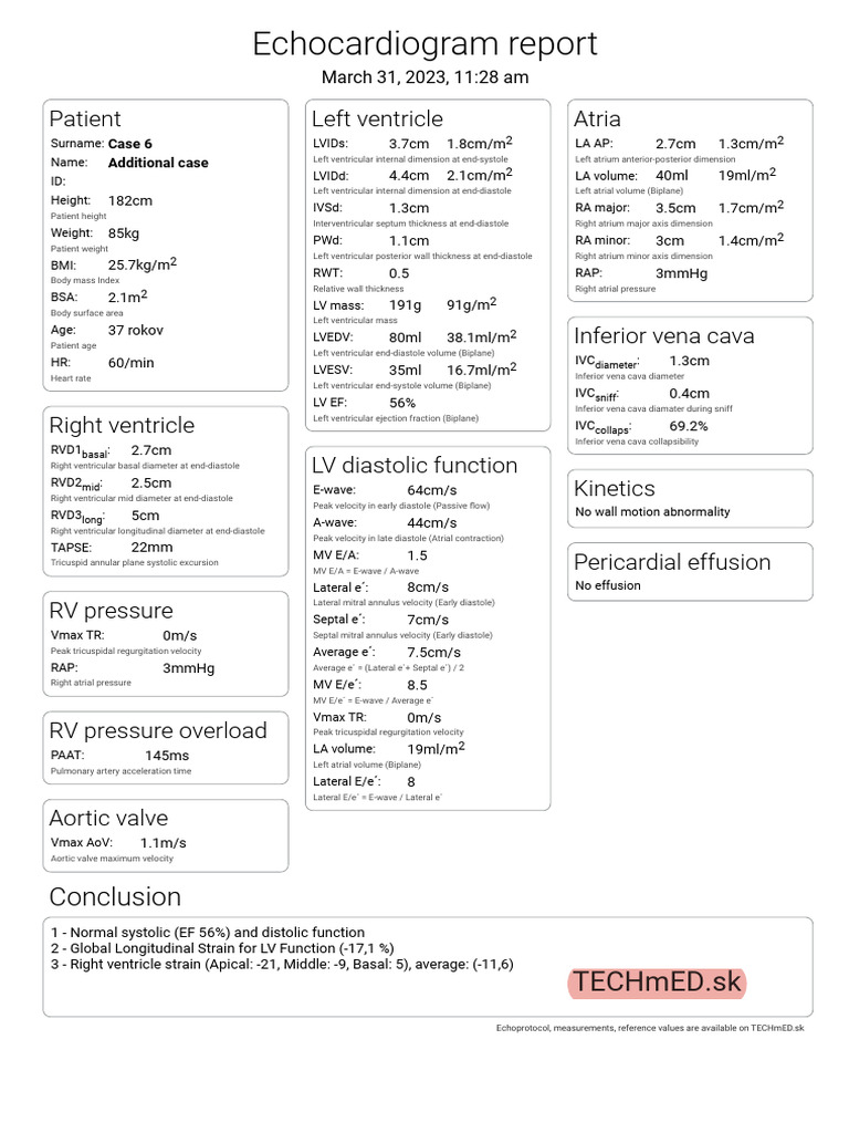 Echocardiogram Report Summary 2023 | PDF | Diastole | Ventricle (Heart)