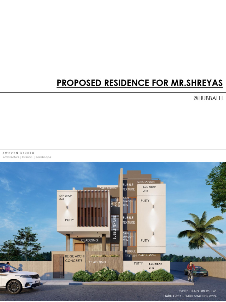 Proposed Residence For MR - Shreyas - Exterior Colour Code - 071125 | PDF
