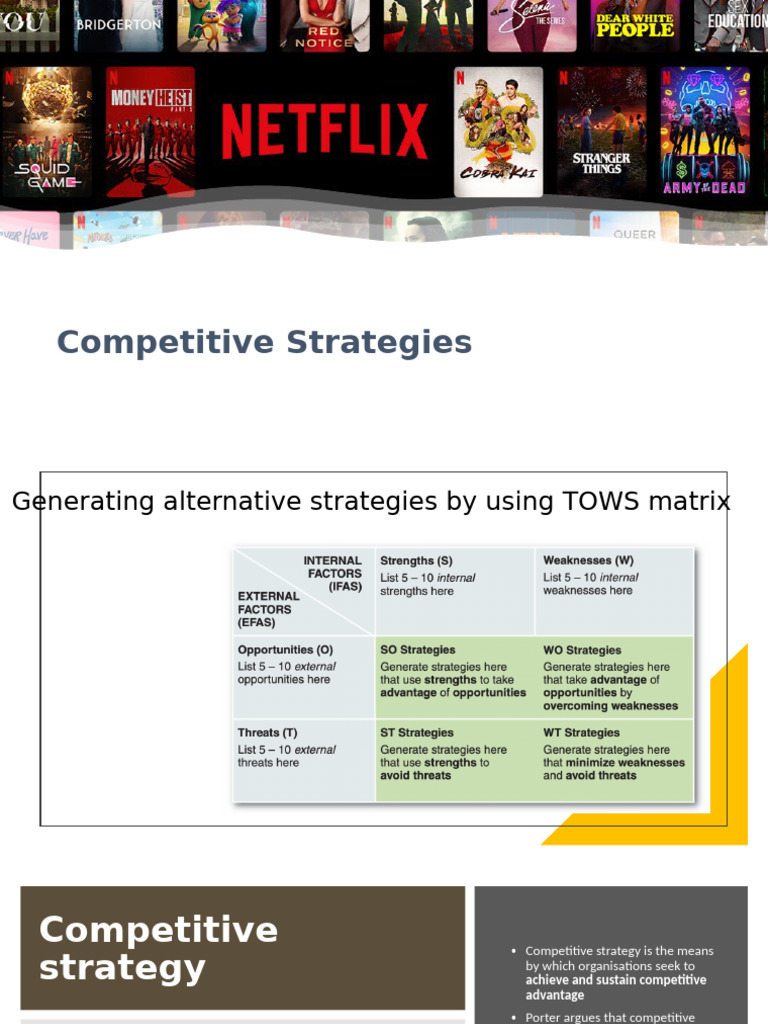 Competitive Strategies Using TOWS Matrix | PDF | Competitive Advantage ...