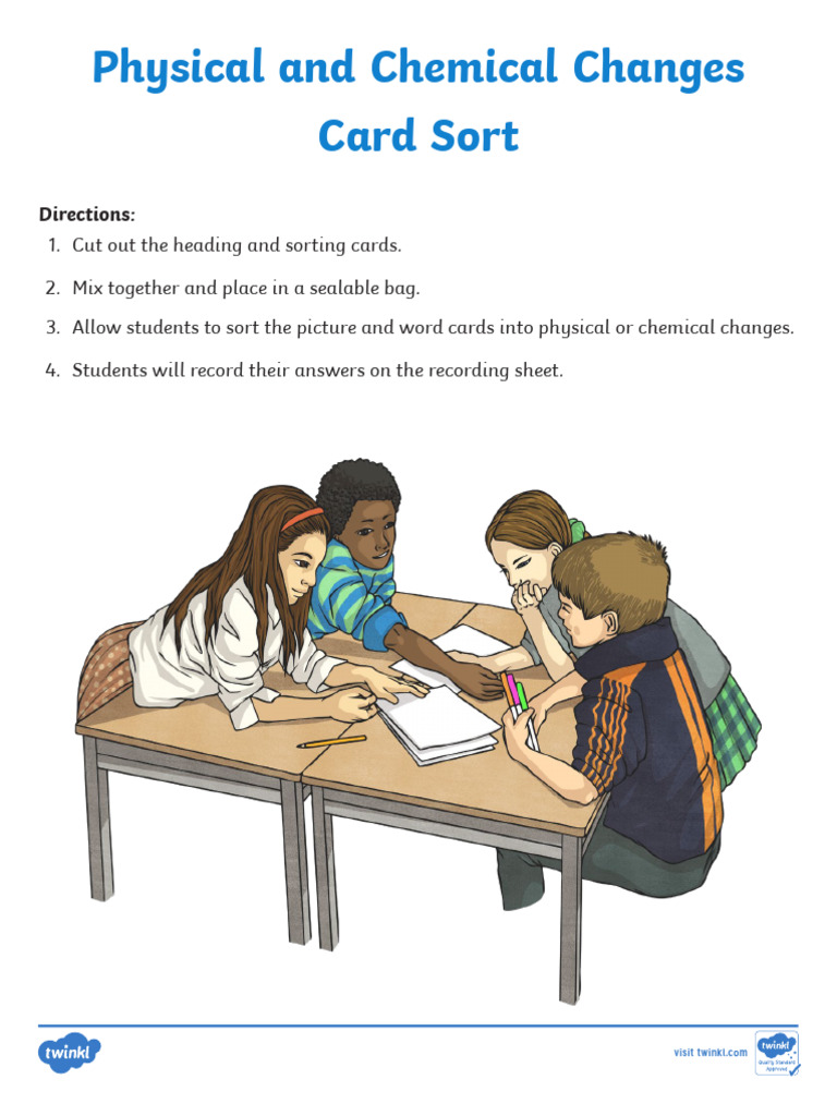 US2 S 328 Physical and Chemical Change Sorting Cards Ver 2 | PDF