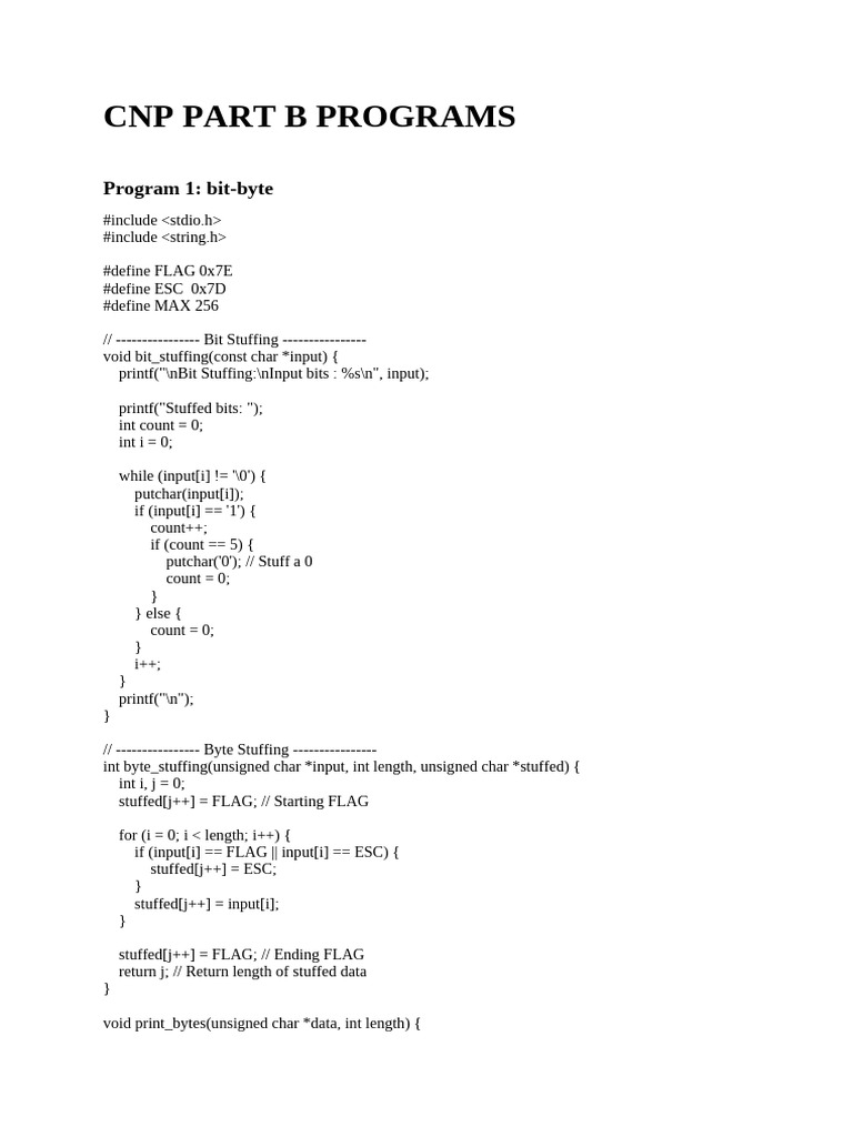 C Programs for Networking Algorithms | PDF | Computer Engineering ...