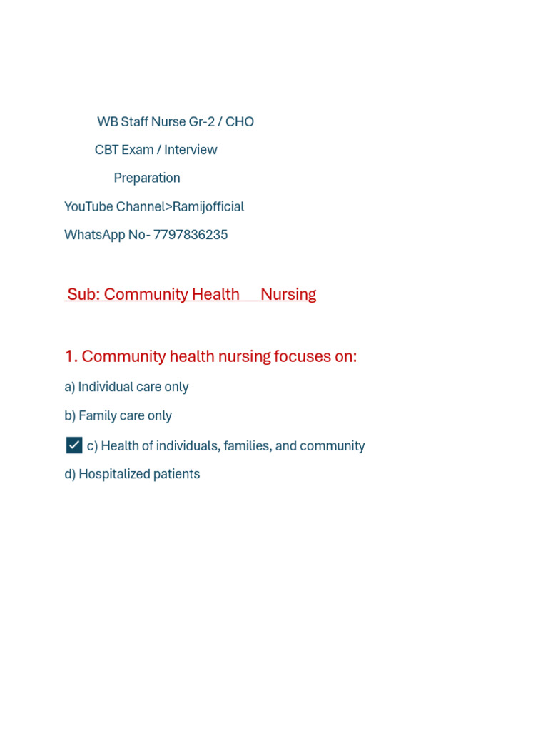Community Health Nursing | PDF | Vaccines | Vaccination