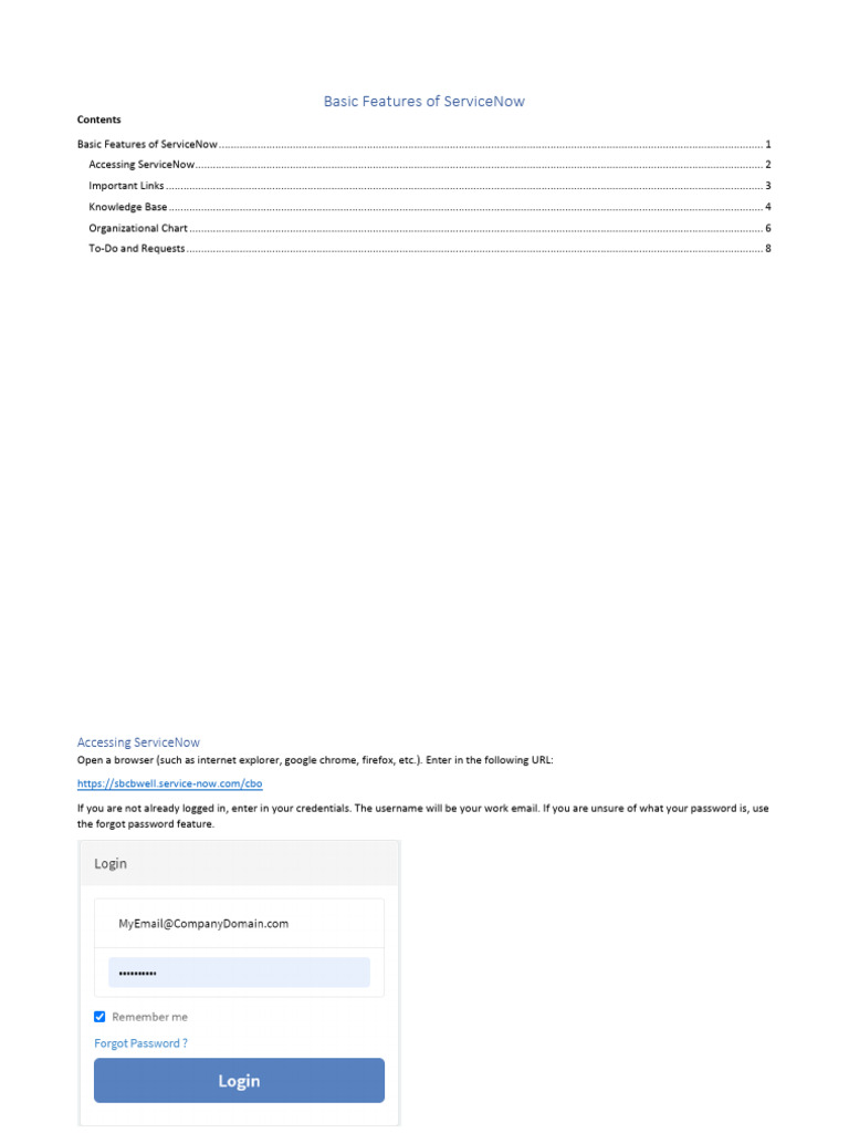 ServiceNow Basic Features Guide | PDF | User (Computing) | Cyberspace