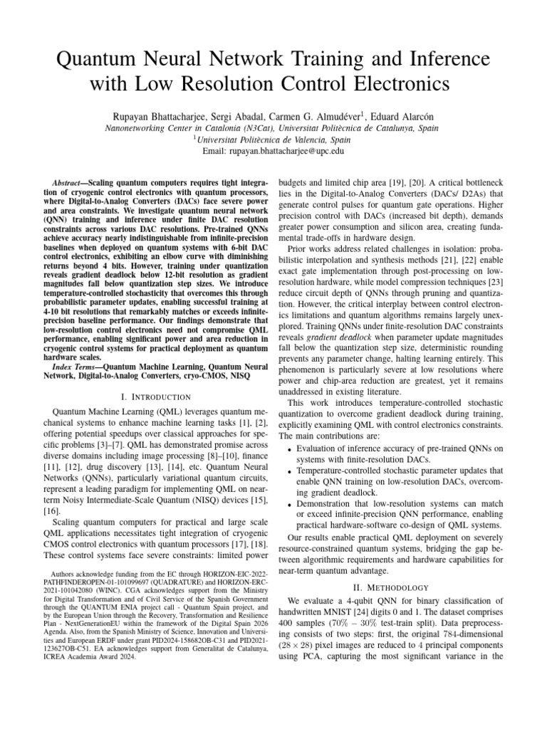 Quantum Neural Networks with Low-Res DACs | PDF