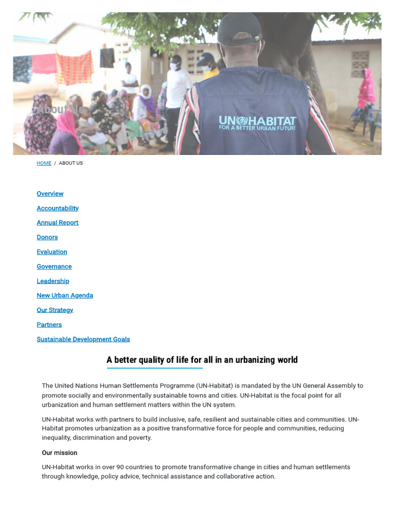 UN-Habitat: Sustainable Urban Development | PDF | United Nations Human ...