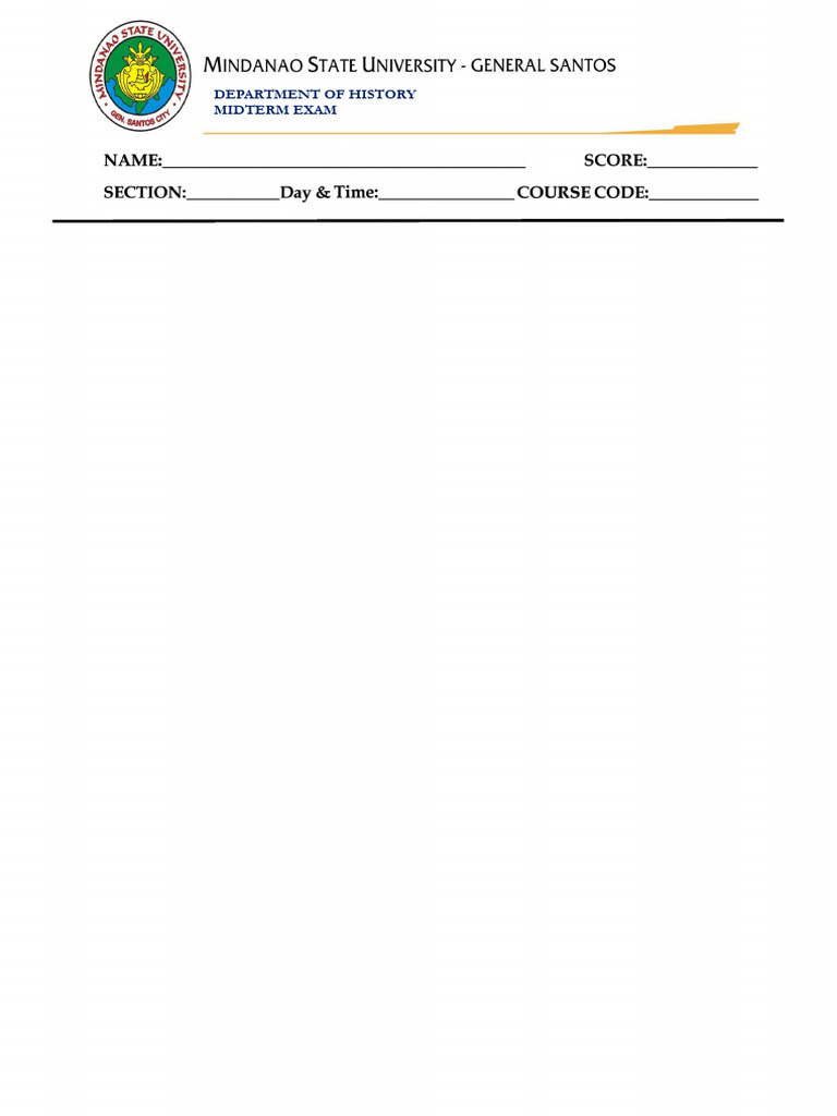 Midterm Exam Format | PDF