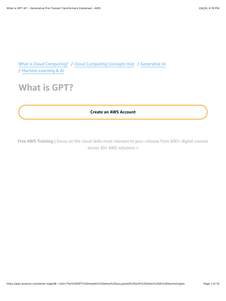 What is GPT AI - Generative Pre-Trained Transformers Explained - AWS ...