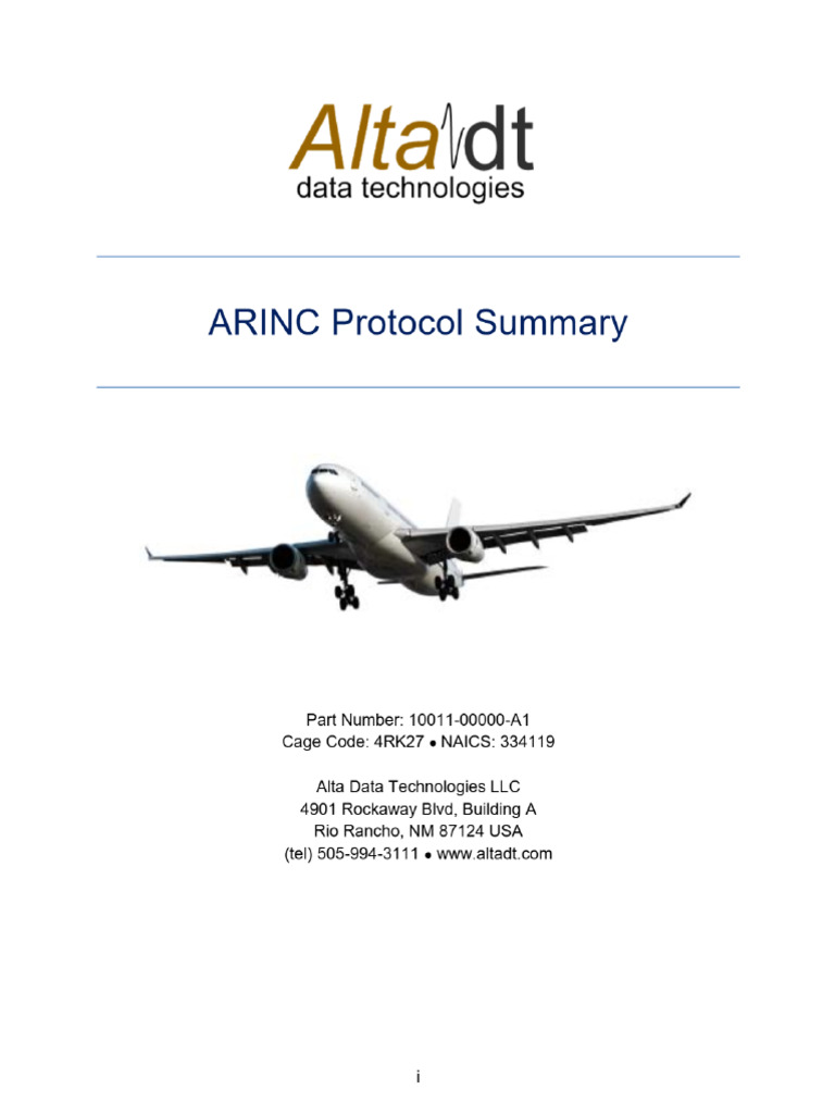 ARINC Protocol Summary - 429, 708, 717 | PDF