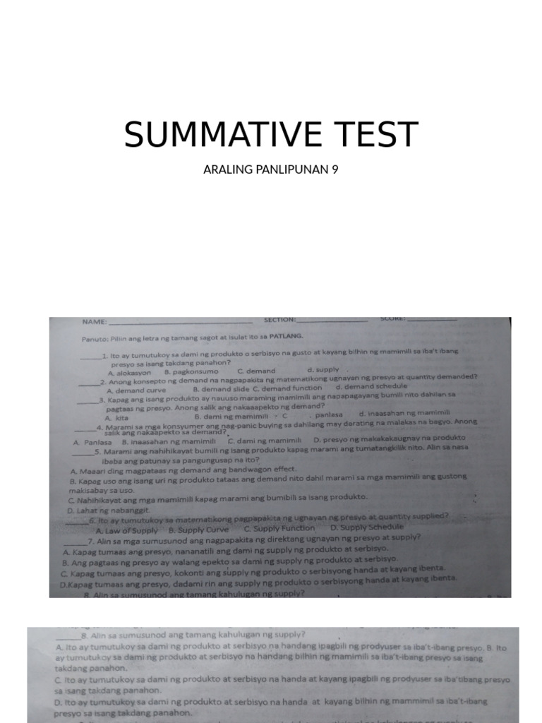 Summative Test | PDF