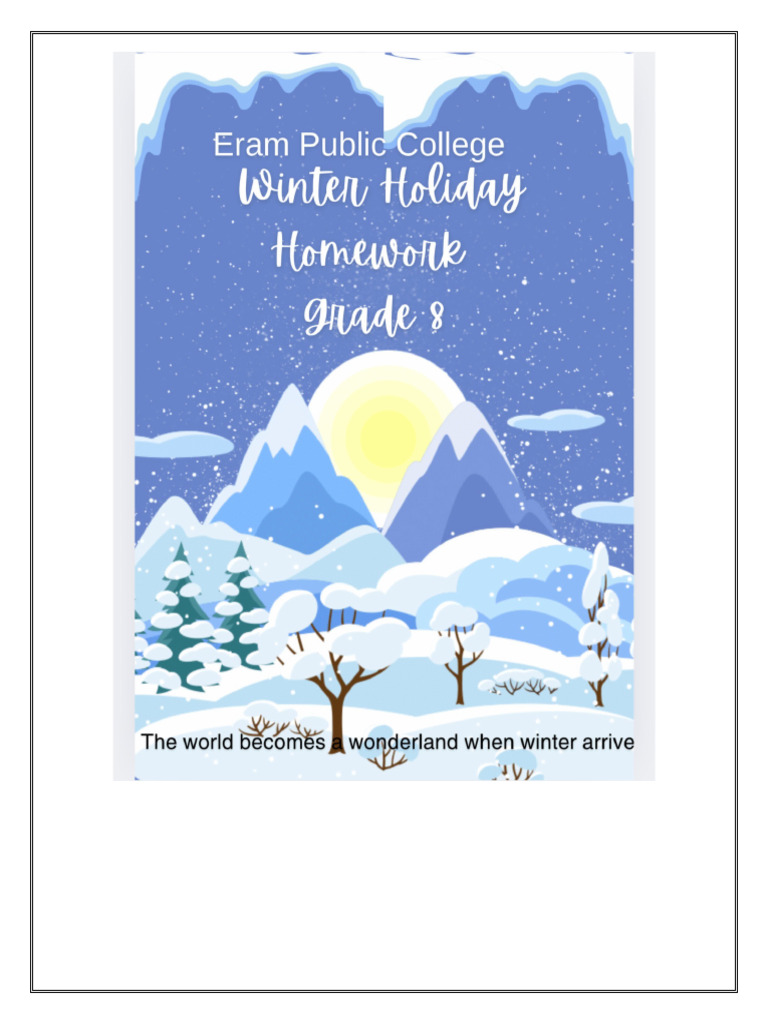 Winter Holiday Homework Guidelines | PDF